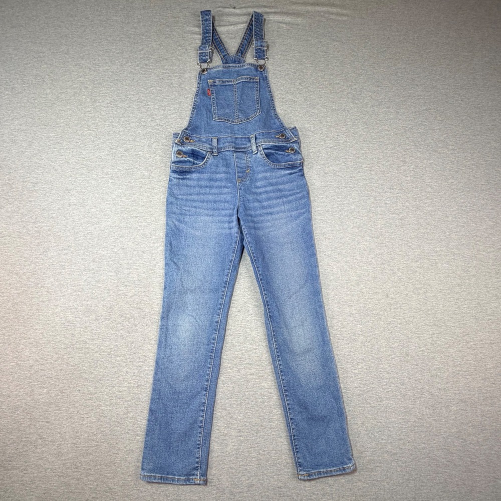 Levis Kids‎ Denim Overalls Medium Wash Slim Straight Leg Blue Size 7 Reg